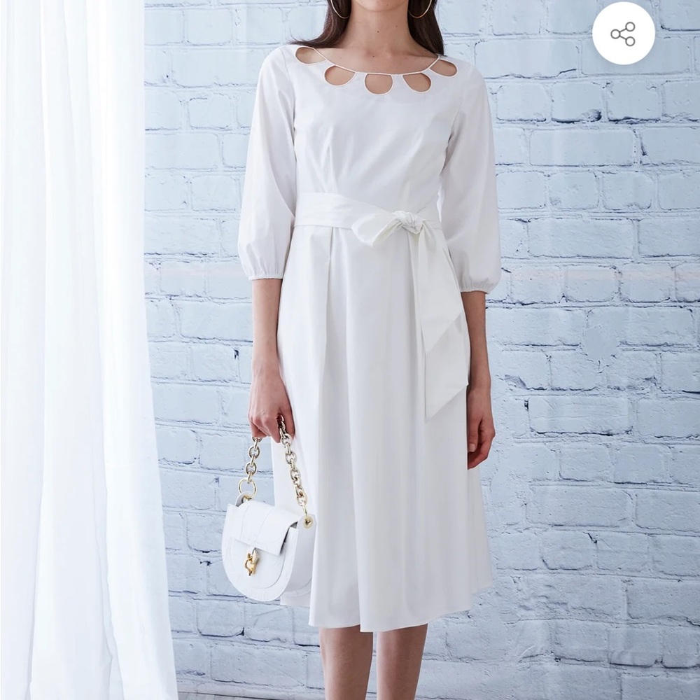 Keyhole cotton midi dress